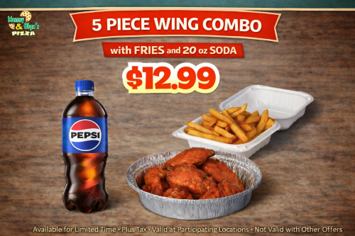 5pc Wings Combo $12.99