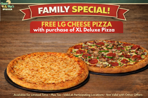 FREE LARGE 1 TOPPING PIZZA